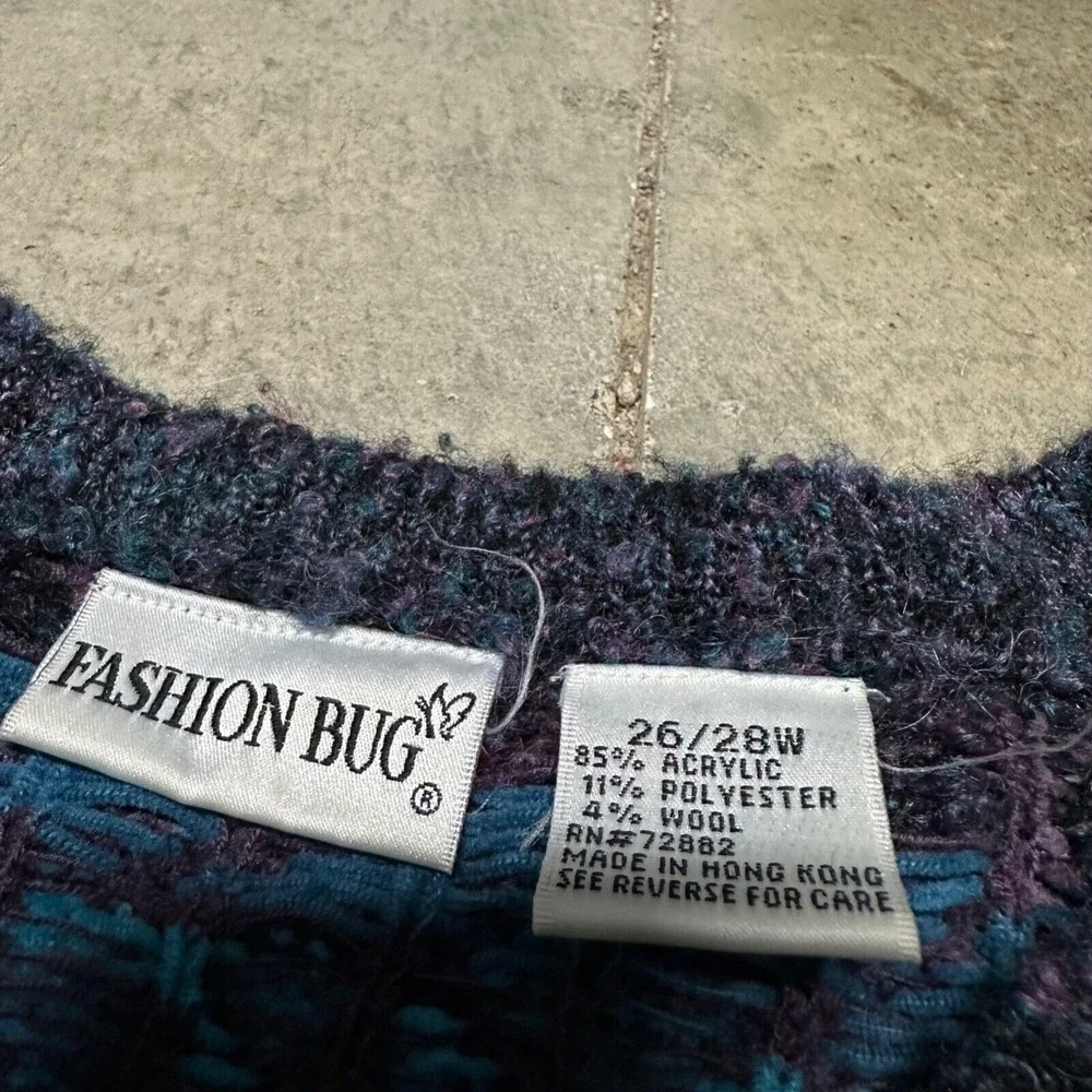 Vintage‎ Fashion Bug Women's Cardigan Sweater Size XL Geometric Pattern